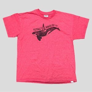 Vintage “Totally Whaled It” Orca Baby Tee // Youth Large